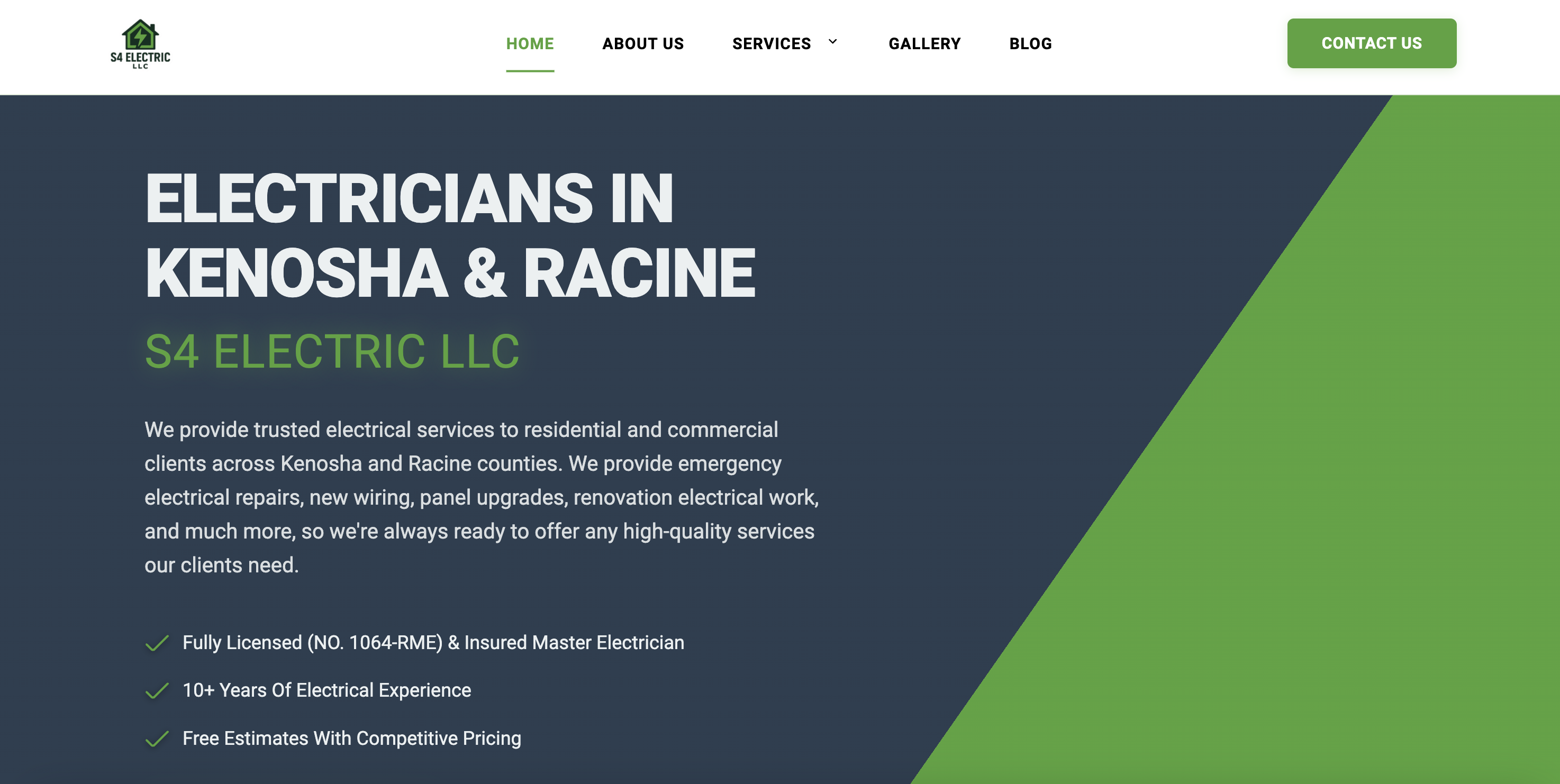 S4 Electric website homepage