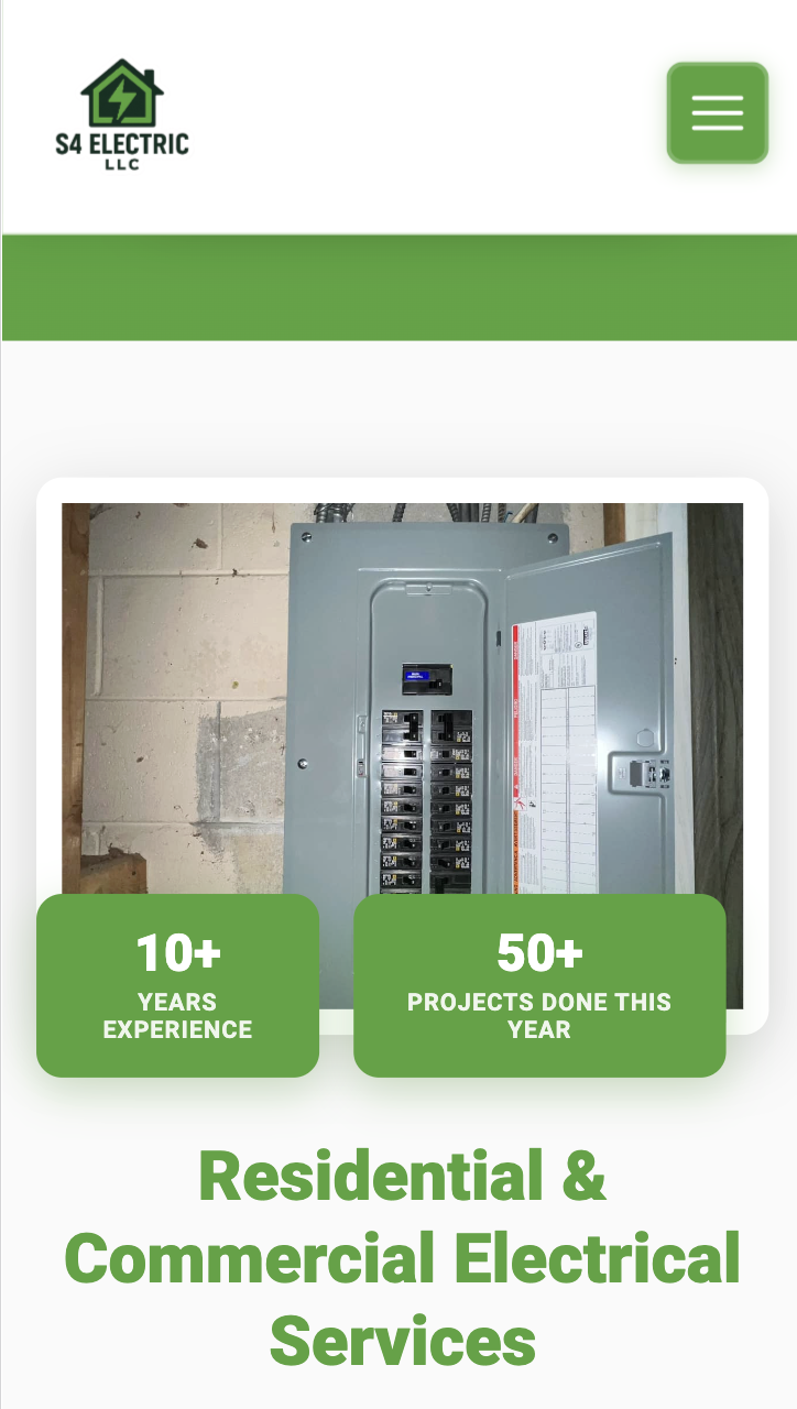 S4 Electric website on mobile